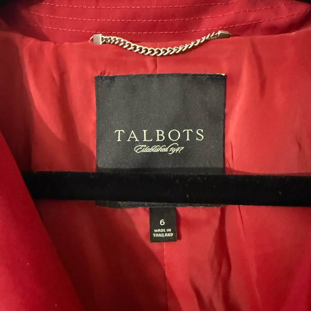 Talbots Red Trench Coat - Picture 3 of 8